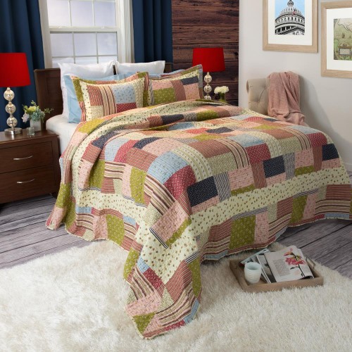 Bedding Sets| Hastings Home Hastings Home Bedding 3-Piece Multiple Colors Full/Queen Quilt Set - IL00102
