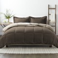 Bedding Sets| Ienjoy Home Home 3-Piece Taupe and Chocolate King/California King Comforter Set - WX06420