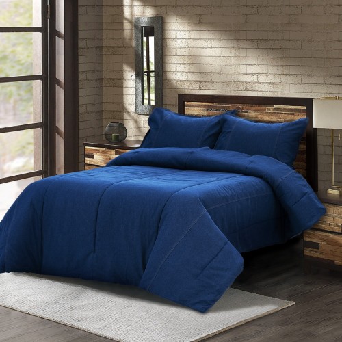 Bedding Sets| Karin Maki Karin Maki Denim Blue Denim Twin Comforter Set - EI31585