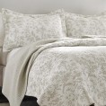 Bedding Sets| Laura Ashley Amberley 3-Piece Biscuit King Quilt Set - XE73758