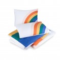 Bedding Sets| Makers Collective Rainbow comf st 3-Piece White Full/Queen Comforter Set - KN88548