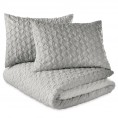 Bedding Sets| Microsculpt Ombre Honeycomb 3-Piece Grey King Comforter Set - GI79213