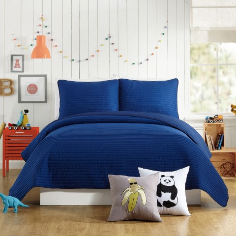 Bedding Sets| Urban Playground Astor 3-Piece Blue Full/Queen Quilt Set - YY22983