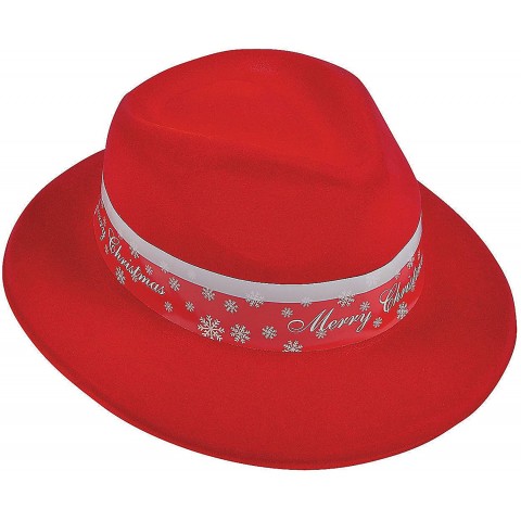 Fun Express Merry Christmas Fedoras Party Hats for Adults 12 Pieces