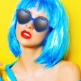 12 Pieces Colorful Party Wigs and Sunglass Set Neon Short Bob Wig Sunglass Pack Costume Cosplay Wig Daily Party Hairpieces for Neon Halloween Party Favors Decorations