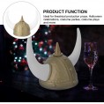 1Pc Ox Horn Helmet Festival Party Cosplay Hat Holiday Ox Horn Hat Brown Home Decor for Celebration Party