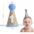1st Birthday Crown Hat for Baby First Birthday Party Decor for Baby Show,Birthday Crown Cap for Baby LIGHT BLUE