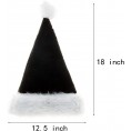 2 Pack Christmas Black Santa Hat,Adults Deluxe Black and White Xmas Christmas Hat for Black Christmas Theme New Year Festive Holiday Party Supplies