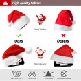2 Pack SHareconn Santa Hats for Adults Big Xmas Holiday Hat with Velvet and Comfort Liner for Adults Party New Year Christmas Day Red