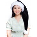 2 Packungen flauschige Weihnachtsmannmützen Fengek 74,1 cm schwarze Weihnachtsmannmützen Unisex Erwachsene Samt Hüte für Weihnachten Neujahr Festival Party Dekorationen schwarz
