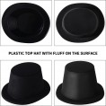 24 Pieces Top Hat Black Party Hats Plastic Top Funny Hats Mini Top Hats for Women Magician Top Hat Costume for Men Adults Child Kids Birthday Magician Party Supplies