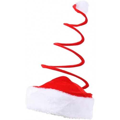 2Pcs Spiral Christmas Hat Fun-Filled Christmas and Holiday Party Swirl Santa Hat One Size Fits Most Christmas Hat for Both Kids and Adults Christmas Swirl Hat