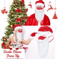 3 Sets Christmas Hat and Santa Claus Beard Mask Xmas Face Coverings for Adults Holiday Santa Costume Santa Hat Funny Bearded Cloth for Christmas Halloween Festive Party Supplies