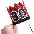 30th Birthday Crown Hat Birthday Party Hats for Unisex Adult Women 30 Tiara Headband Mini Birthday Crowns Smash Photo Props
