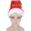 3Pcs Christmas Hat,2022 New Year Hat Merry Christmas Holiday Hat Antler Bowknot Santa Hat Unisex Holiday Decor Party Costume Supplie for Kid Adulte