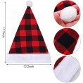 4 Pack Christmas Hat Plaid Santa Hat Velvet Xmas Holiday Hat for Christmas Gifts for New Year Costume Party and Holiday Event Red lattice