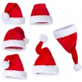 4 Pack Plush Santa Hat,Christmas Hats for Adults Kids Classic Red Xmas Holiday Hats for Party Costume