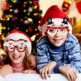 4 PCS Christmas Hat Santa Hat Party Glasses Frames for Christmas Party Favors Gifts for Kids