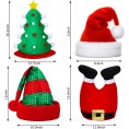 4 Pieces Christmas Hats Santa Hat Novelty Christmas Tree Hat Traditional Xmas Santa Pant Hat Holiday Party Hats Costume Accessories