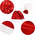 4 pieces Christmas Santa Hats Christmas Red Sequin Hat Christmas Party Costume for Women Men Adults