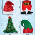 6 Pieces Christmas Hats Santa Xmas Hat Christmas Tree Hat Cap Elf Hat Coil Santa Hat for Adults Merry Xmas Carnival Party Costume Props