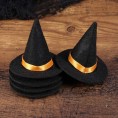 6pcs Halloween Mini Witch Hats Wine Bottle Hat Caps for Halloween Party Table Decorations Black