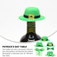 ABOOFAN 6Pcs St. Patricks Day Mini Party Hats Bowknot and Bow Tie Green Shamrock Leprechaun Hats Wine Bottle Topper DIY Decoration for Patty Day Dolls Craft Projects