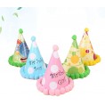 ABOOFAN Birthday Cake Hat Attractive Shiny Ball Cap Pointed Top Hat Decorations for Party Home Wedding Anniversary Random Color