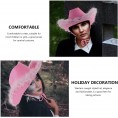 ABOOFAN Plush Carnival Party Cowboy Hat Bachelorette Cowgirl Hats Plush Cowgirl Hats Celebration Decorative Hat for Cosplay Costumes Christmas Party Pink