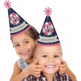 Ahoy Nautical Girl Cone Happy Birthday Party Hats for Kids and Adults Set of 8 Standard Size