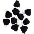 Amosfun 10Pcs Mini Knit Christmas Hat Small Santa Claus Cap Xmas Party Hat Ornament for Decoration Black