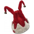 Amosfun Christmas Hat Jester Clown Hat Singing Dancing Plush Santa Hat Cap for Xmas Holiday Party Costume Favors Prop Decoration
