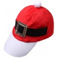 Amosfun Christmas Santa Baseball Cap Xmas Party Hat Plush KFC Catering Chef Hat Christmas Hat Chrstmas Costume Accessory