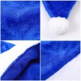 Aneco 6 Pack Christmas Blue Santa Hats Short Plush and White Cuff Party Supplies