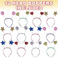 ArtCreativity Sparkly Head Boppers for Kids Set of 12 Cute Headbands for Girls and Boys with Assorted Designs Unique Birthday Hats for Kids Halloween Costume Accessories Princess Party Favors