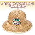 ArtCreativity Straw Safari Hat for Kids 1PC Child Size Explorer Hat with Safari Expedition Logo Adventurer and Farmer Costume Prop for Halloween Fun Dress-Up Accessories Explorer Gifts…