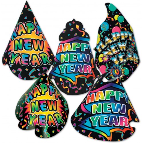Beistle Colorful Happy New Year Party Hats-1 Pc One Size Fits Most