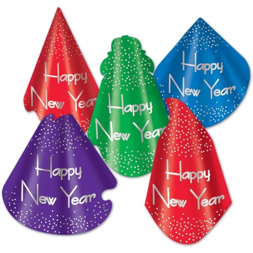 Beistle Happy New Year Party Hat-1 Pc One Size Fits Most Assorted Colors