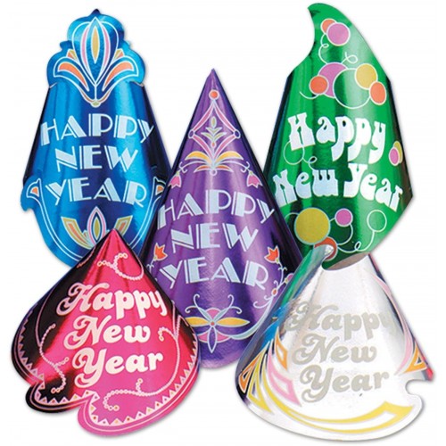 Beistle Shiny Happy New Year Party Hat-1 Pc Multicolored