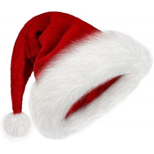 Christmas Hat Santa Hat Xmas Holiday Hat for Unisex Adults Extra Thicken Classic Fur for New Year Festival Party Supplies