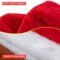 Christmas Hat,Santa Hat,Xmas Holiday Hat for Adults,Unisex Velvet Classic Santa Hat for Christmas New Year Festive Holiday Party Supplies