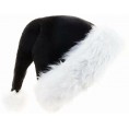 Christmas Party Hat 17.7 Inch Christmas Black Plush Santa Hat Costume Accessory for Adults Christmas Decorations