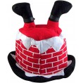 Christmas Party Hats Funny Santa Legs Stuck in Chimney Novelty Accessory for Children and Adults 11 1 2 Inch Red
