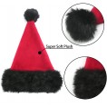 Christmas Santa Hat 18" Super Soft Plush Fit for Adult Kids Thick and Trim Faux Fur Xmas Party Decoration