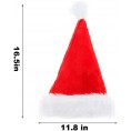 CNYDD Christmas Hat Santa Hat Xmas Hat for Adults,Unisex Velvet Extra Thicken Classic Santa Hat for New Year Festive Holiday Party Supplies in Traditional Red and White 4 Pack 16.5 L x 11.8 W