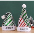 Custom Double Side Reversible Sequin Christmas hat for Adults Kids Personalized Name Santa Hat Holiday Hat Party Supplies
