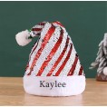 Custom Double Side Reversible Sequin Christmas hat for Adults Kids Personalized Name Santa Hat Holiday Hat Party Supplies