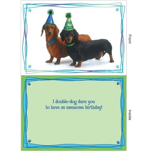 Design Design 2 Dachshunds with Party Hats Birthday Card General