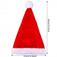 Elcoho 3 Pack Santa Hat for Adults Christmas Hat Traditional Red and White Plush Christmas Santa Hat for Christmas Party