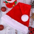 Elcoho 3 Pack Santa Hat for Adults Christmas Hat Traditional Red and White Plush Christmas Santa Hat for Christmas Party